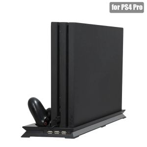 Stojaki PS4 Pro PS 4 Pro Ogadowca wentylator wentylatora pionowa ładowarka stojak podwójny kontroler ładujący dok dla PlayStation 4 Pro Akcesoria