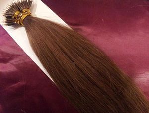 Elibess Hairindian Human Hair Produkty 16 Quot 1GS 100Sset Stick Nano Pierścienia przedłużanie włosów 6 jasnobrązowe 8179311