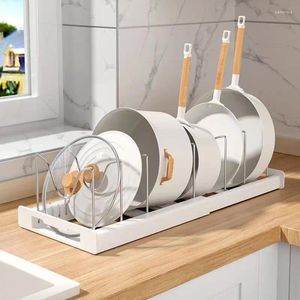Kök förvaringspott rack inbyggd i skåpet handfat justerbart