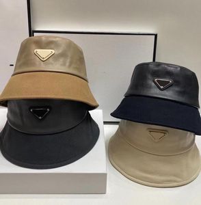 Women039s PU Leather Bucket Hat Men039s Thicken Winter Warm Solid Bob Panama Caps Wide Brim Sun Fishing Fisherman Hat for La8128629