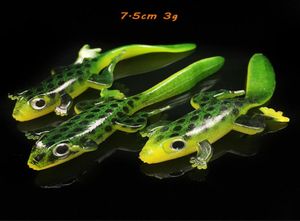 75 cm 3G Elliot Frog Easce Easces Allenatura di pesca in silicone 20 pezzi Lotto S28514370