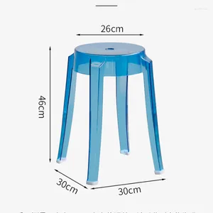 Dekoracyjne figurki xk przezroczysty stolec domowy w stosy plastikowy zagęszczony mała okrągła jadalnia wysoka