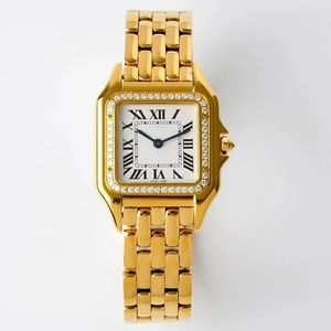 Mulheres de luxo assistem a aço inoxidável Punto de punho Gream Relógios 22mm 27mm Strap Diamond Wristwatch Life Projeto à prova d'água
