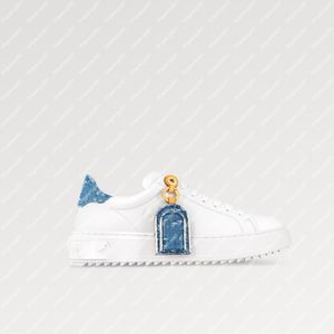 Explosion Nuova donna Scarpe da donna maschile 1achuc time out sneaker sport sneaker blu in pelle di denim in pelle elevata in gomma da viaggio in gomma da viaggio in gomma etichetta per le vezzette oro