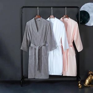 Handduk Bomull Badrobeshick Material mjuk hudvänlig absorberande yukata unisex vuxen sömnkläder par badhanddukar mikrofiber