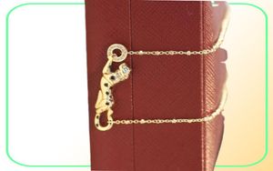 Leopard Designer Collece Chain Fashion Jewelry Silver Rose Gold Высококачественный рисунок Diamond Pattern Design Animal Luxury Jewellery670102