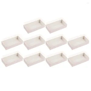 Dinnerware 10 Pcs Cake Box Party Favor Baking Holder Clear Containers Cases Poplar Wood Sandwich Cupcake Stand