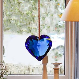 Estatuetas decorativas de pingente de pendente falsificado, corte 3D do coração de cor de cor de cor de cor de coração com arco-íris para lustres