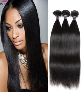 Ishow Human Hair Weave Bundles 10a Brazylijskie proste włosy 3 Bundle Deals Remy 828 -calowe przedłużenia włosów dla kobiet dziewcząt w każdym wieku N1557126