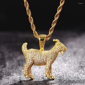 Collane a ciondolo Hip Hop Full 3A Cz Stone Paved Bling ghiacciato Capone Cara Pendenti Animali Pendants Necklace for Men Colore d'argento Gold Oro Colore