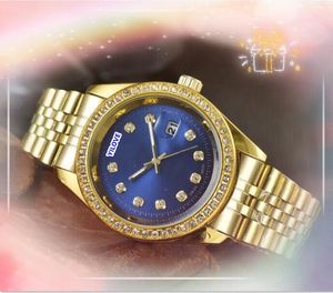 UNISSEX WOMENS Mens Quartz Relógios Data Data Hora de Três STICHES Diamonds Ring Dot Japão Japão Quartz Calendário Hora do relógio CALENDÁRIO VIDO Montre de Luxe Presentes