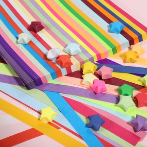 2700 ark stjärna gör papper färgade diy hantverk fällbara origami remsa färgglada