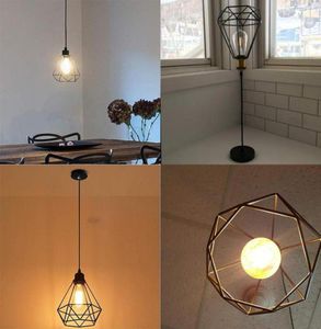 Lampa obejmuje odcienie geometryczny metalowy osłona retro vintage sufit Lekki odcień żelazna klatka 8741078