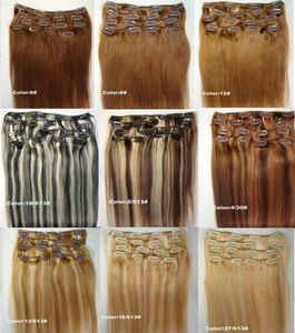 Заселение в человеческом наращивании волос светло -коричневый цвет 1522 дюйма 70 г, бразильский индийский двойной уток для полной головы8640771