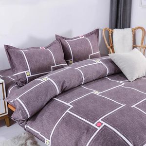 Bedding Sets Soft & Comfortable Warm Velvet Cotton 4 PCS King Size - Quilt Duvet Cover Flat Ruffles Sheet 2 Pillowcase 200x230cm