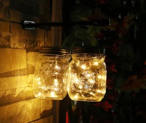 New 3Pcslot Christmas Party Light Solar Panel Mason Jar Lid Insert With Yellow LED Light for Glass Jars Christmas Party Decor1870243