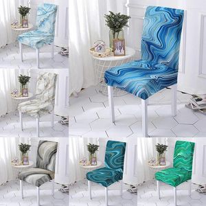 Chair Covers Marbling Print Cover Universal For Dining Room Chairs Kitchen Stools Machine Washable Anti-Dust Sofa Home Decoration