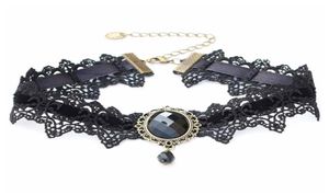 Kobiety z koronkowym naszyjnikiem ręcznie robiony krótki łańcuch Choker Gothic Retro seksowna kostium biżuterii Wampir Wampir Holiday8706439