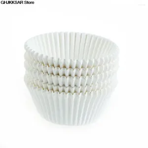 Backformen 100pcs / Los reines Weiß / Kaffee Cupcake Liner Food Grade Papierbecher Kuchen Muffin Küchenhüllen Schimmelpilze!