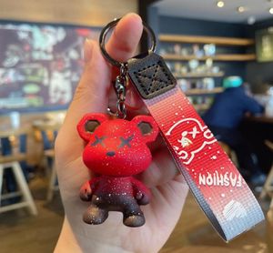 Christmas toy cartoon resin chameleon bear keychain cute trend bag pendant car accessories small gifts8217117