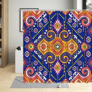 Shower Curtains Bohemian Curtain Exotic Bathroom Home Decor Geometric Pattern Bath Waterproof With Hooks Polyester Fabric