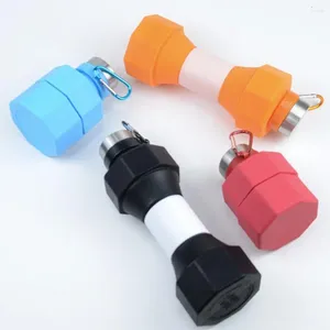 Water Bottles Reusable Bottle Leakproof Folding Dumbbell For Fitness Travel 650ml Sport Cup Men Women Ideal Cycling