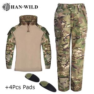 Calça infantil infantil acampamento de verão camisa de terno e calça se adequa ao exército uniforme militar de equipamentos táticos militares caçando multicam para crianças