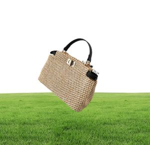 Weaven Square Tote Summer Ny högkvalitet Straw Bag Women039S Designer Handbag Beach Travel Bags Shoulder Messenger6721549