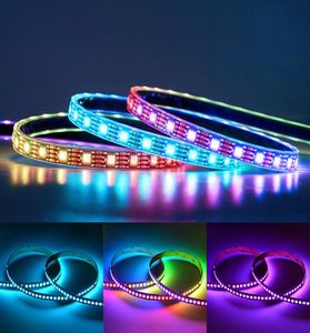 5V WS2812B Светодиодная полоса Light Light WS2812 Светодиоды RGB Индивидуально адресуемые интеллектуальные светодиодные полоски 2M 5M IP30 Black White5457732