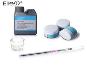 Elite99 Acrylic LiquidPowder Kit Manicure Tools Set Pink White Clear Transparent Crystal Powder Brush Pen 6piecesset Nail Art7705815