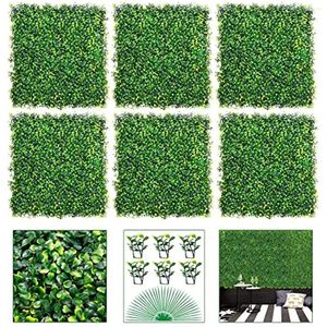 Dekorativa blommor 10st Artificial Plant Grass Boxwood Wall Panels Hedge 25x25cm Heminredning Fake Plants Backdrop Privacy Screen