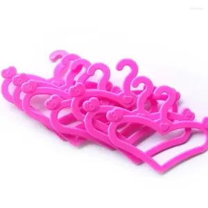 Hangers 20PCS Heart-shaped Stylish And Versatile Plastic Pink For Doll Dress Clothes Accessory Home Storage Organization