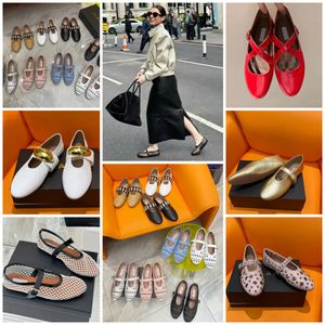 With Box Dress Shoes Designer Sandal ballet slipper slider flat dancing Womens round toe Rhinestone Boat formal office Luxury leathers riveted buckle size GAI 35-40