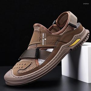 Sapatos casuais de verão de lazer de verão masculino sandálias de gladiadores de escalada ao ar livre esportes de trekking masculino sem deslizamento respirável