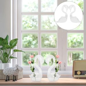 Vaser Swan Hydroponic Vase Holders Office Decors Stand Desktop Planters Flower Prorns Vintage Home
