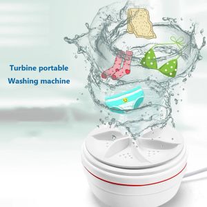 MACCHINE MINI Rondella turbo portatile lavatrice per pulizia alimentata USB per calzini bianche