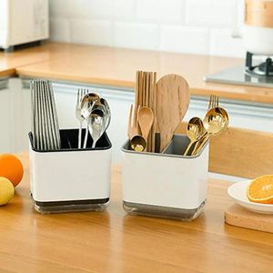 Kitchen Storage Chopstick Drying Holder Utensil Cutlery Drainer Sink Caddy Spoon Rack Box