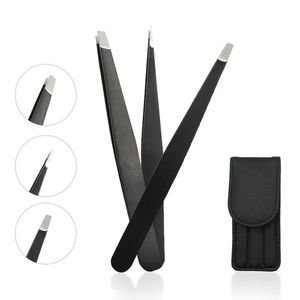 3Pcs/Set Professional Eyebrow Tweezers Eyebrow Hair Removal Clip Makeup Sets Eyelash Extension Eyelash Tweezers Beauty