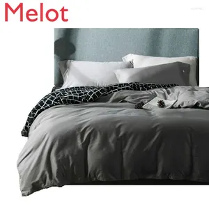 Bedding Sets Simple Solid Color Long-Staple Cotton Four-Piece Set Plain Fitted Sheet Quilt Cover Comforter