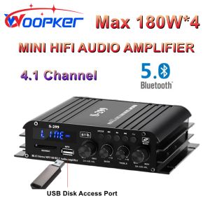 Amplifikatör Woopker S299 4.1 Kanal Ses Dijital Güç Amplifikatörü Bluetooth 5.0 Taşınabilir Araba ve Ev Dualuse 4*40W uzaktan kumanda oynatıcı