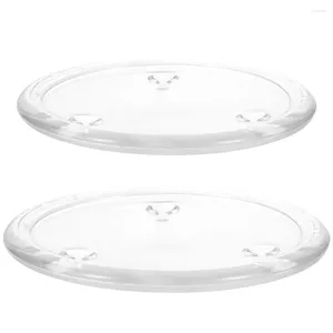 Titulares de vela 2 PCs Velas Site de vidro de vidro Decoração da sala de jantar Decoração de bandeja redonda Coasters Candlestick Spa Platter