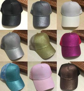 29 Cores Glitter Ponytail Ball Cap Messy Buns Trucker Ponycaps Plain Baseball Visor Cap Glitter Chapy Chapters JXW2642610262