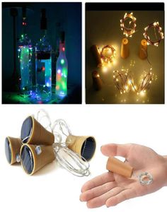 Girban 10 LED Solar Wine Bottle Stopper Copper Fairy Strip Wire Outdoor Party Decoration Novelty Night Lamp Diy Cork Light String6139054