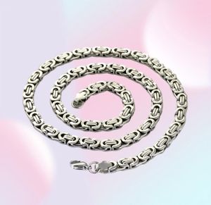 63mm distinctive classical mens jewelry silver Stainless steel Byzantine chain 6046695