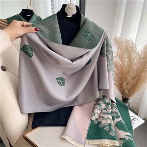 Schals elegantes Baumblatt dicke Acrylkaschmirschalschal -Frauen Winterhalshalter gutqualität Frühlingssommer Cape Wraps