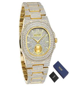 Fashion Gold Iced Out Watch Men Diamond Hip Hop Mens Uhren Top -Marken Luxus Quarzuhr Reloj Hombre Relogio Montre Homme x06251824777