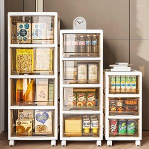 Stume di stoccaggio cassetto cassetto per la casa Snack Transparent Snack Plastic Box Multiteer Floor con ruote Accomandamento CA