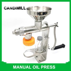 Pressers Candimill Hushållshandbok Small Oil Press Rostfritt stål Oil Extractor Sesame Peanut Nuts Seeds Oil Presser