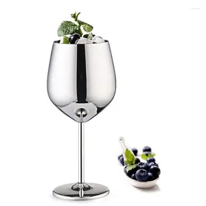 Cups Saucers 500ml High Quality Wine Glass Vintage Stainless Steel Multi-Purpose Goblet Drinking High-End Red For Bar