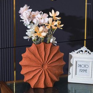 Vaser 1PC minimalistisk keramisk vas Avancerad hydroponisk torkat blomma vardagsrumskontor Desktop Bokhylla Arrangemangsdekor